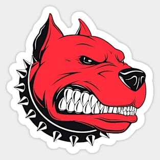 Angry Red Dog Sticker